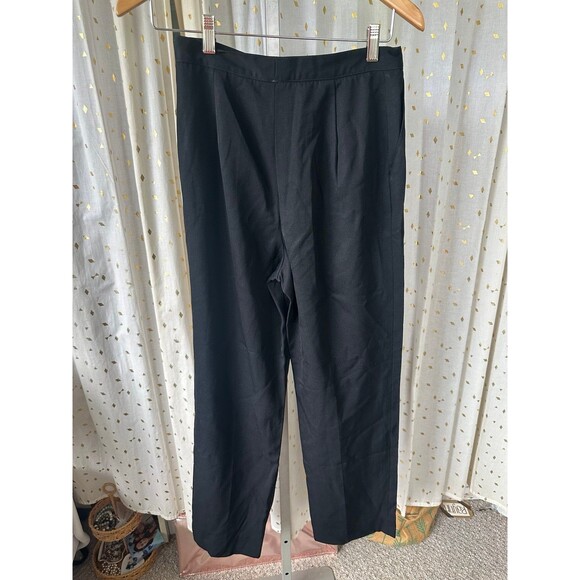 La Fata Milan New York Women's 100% Pure Wool Front Pleats Trouser Pants 8 - Picture 3 of 6